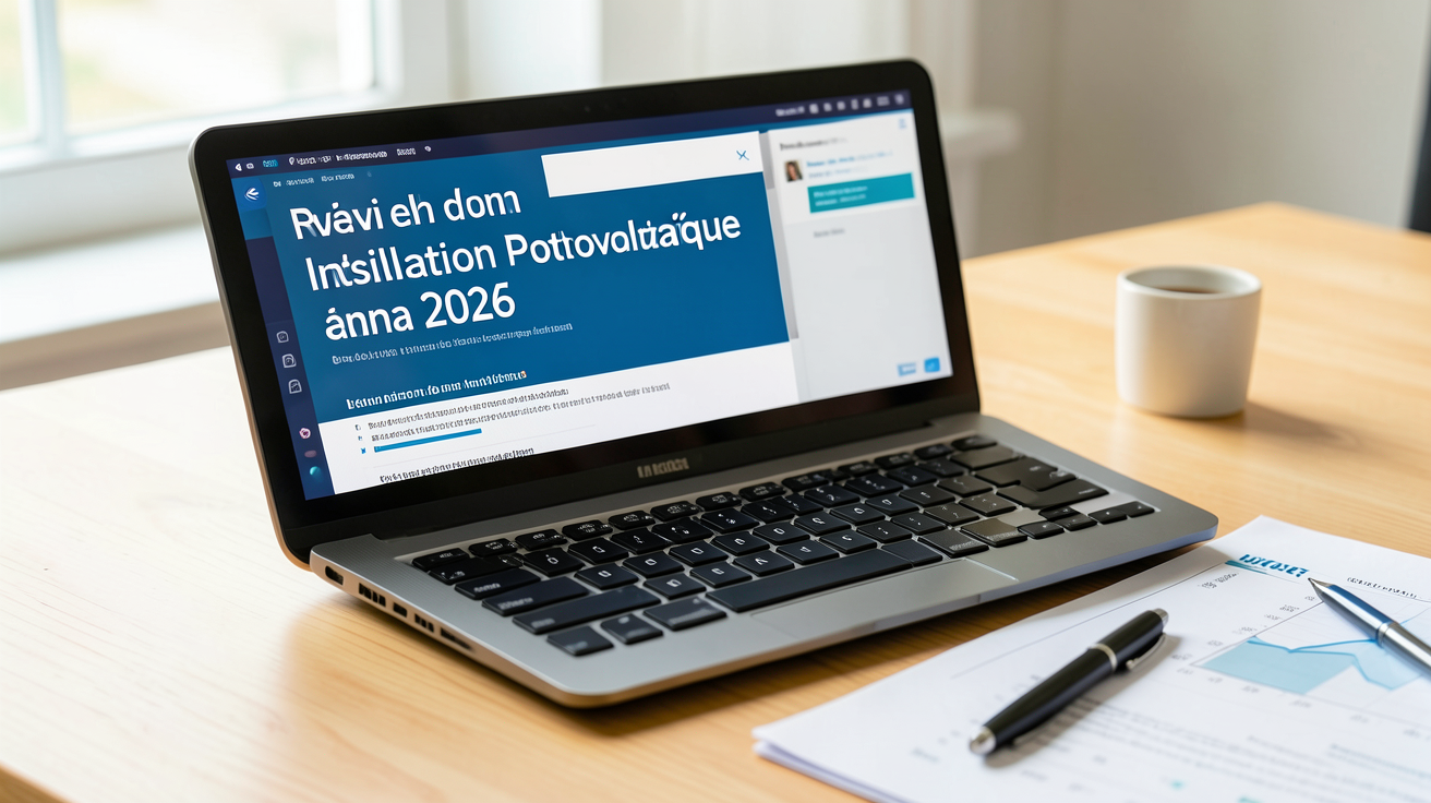 prix moyen installation panneau photovoltaique calculé sur un écran électronique en 2026