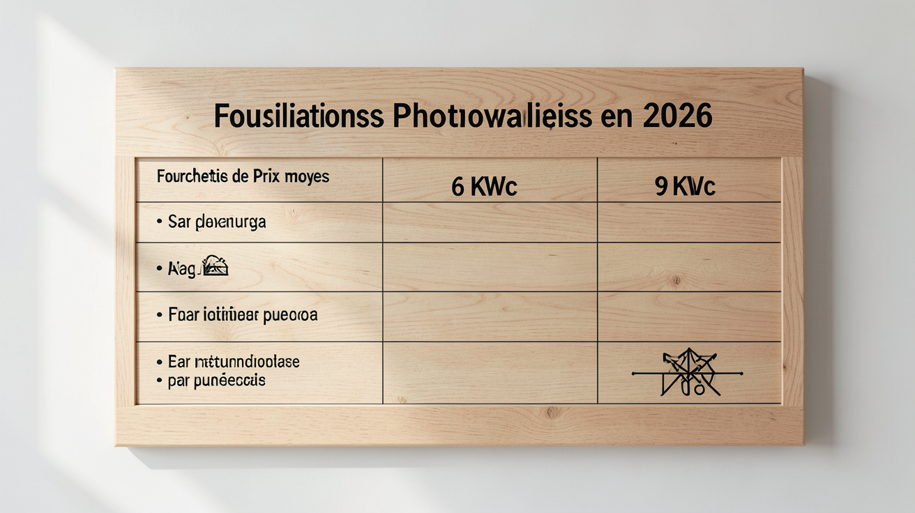 prix moyen d'une installation photovoltaïque : tableau comparatif des fourchettes de prix en 2026 par puissance