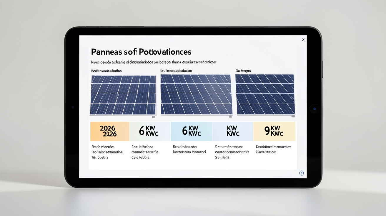 prix moyen d'un panneau solaire photovoltaïque par puissance (3 kWc, 6 kWc, 9 kWc) – tableau détaillé 2026