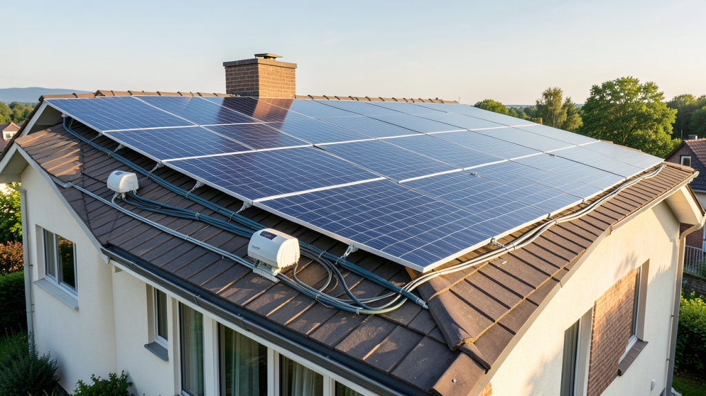 prix moyen panneaux photovoltaïques installation sur toit de maison individuelle