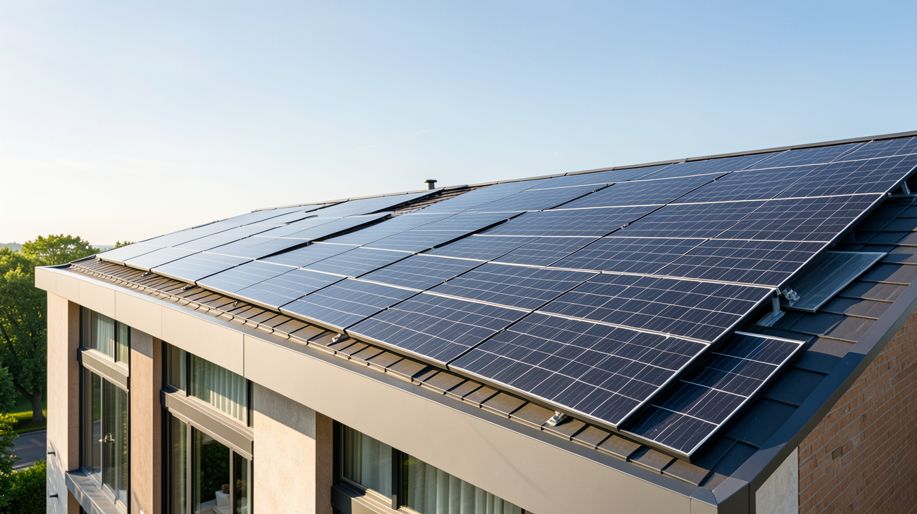 prix moyen panneaux solaires photovoltaïques installation 2026 sur toit de maison moderne