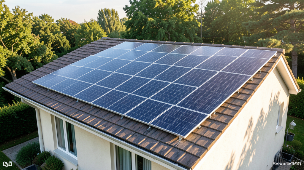 prix moyen panneaux solaires photovoltaïques installation sur toit de maison individuelle