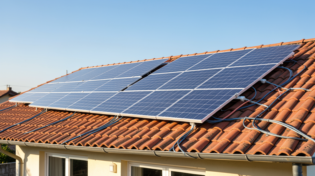 prix moyen pose panneaux photovoltaïques installation sur toit de maison individuelle