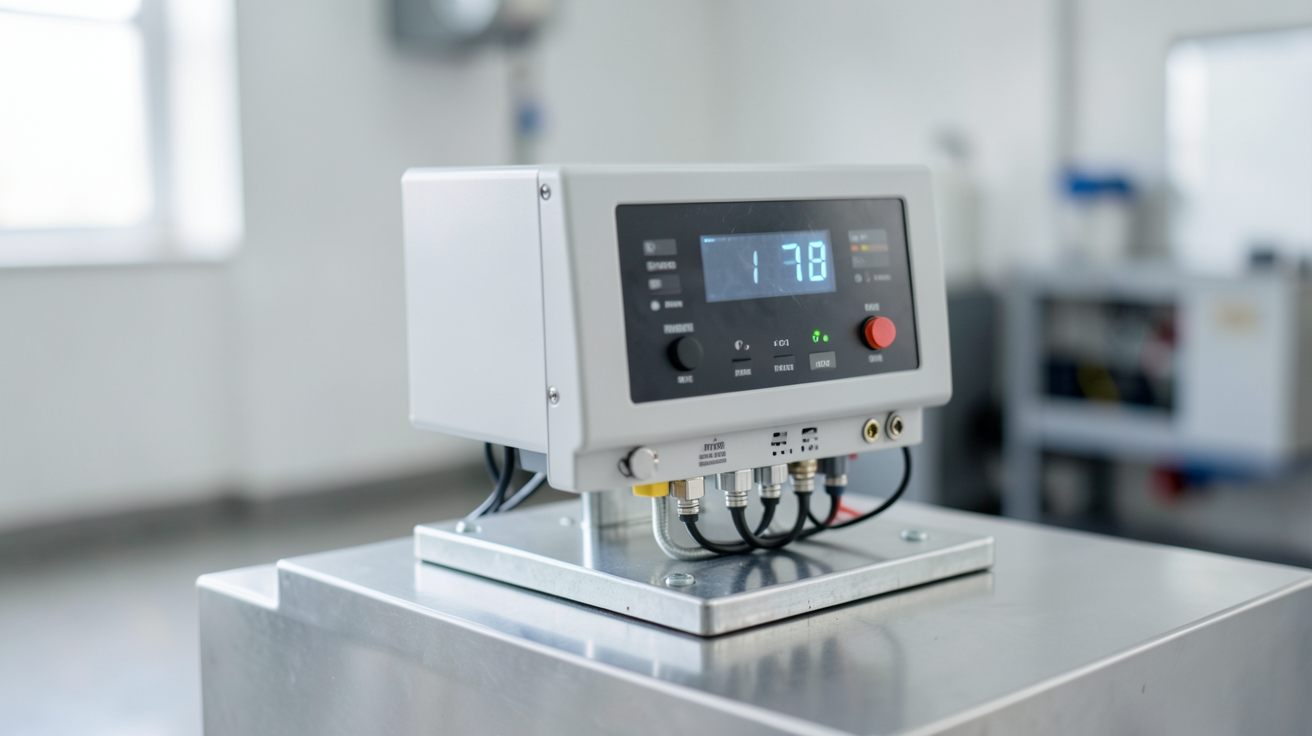 prix d'un onduleur photovoltaïque moderne avec écran LED allumé posé sur un support technique