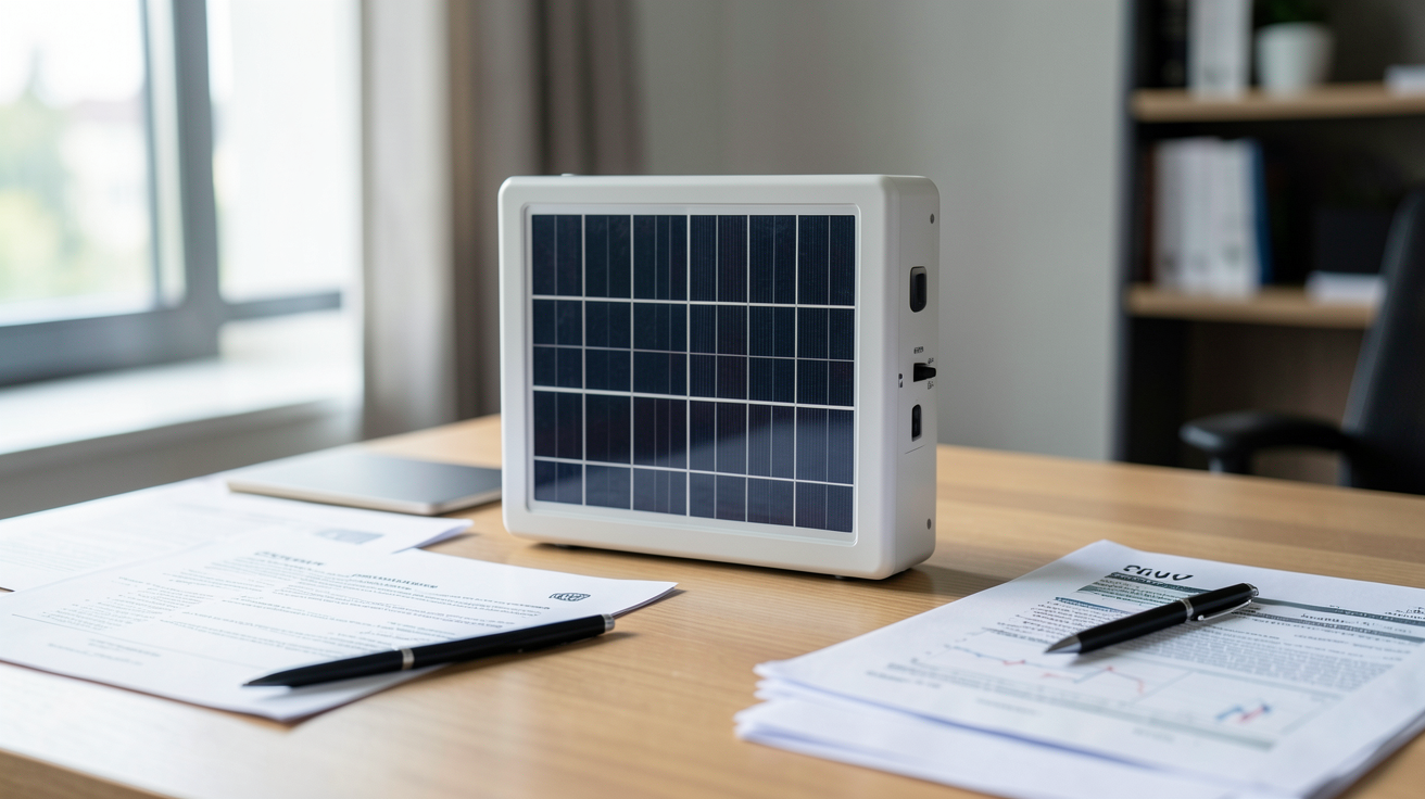 prix onduleur photovoltaïque 3kW avec documents d'aides financières 2024 sur un bureau
