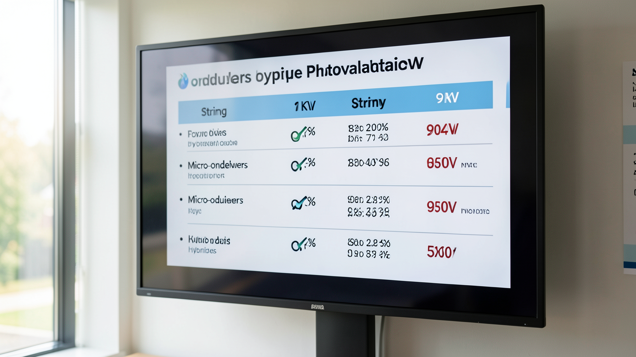 prix onduleur photovoltaïque 9 kw tableau comparatif des types d'onduleurs
