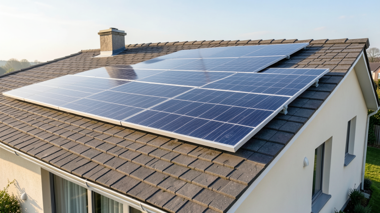 prix panneau photovoltaïque 400Wc installé sur le toit d'une maison individuelle