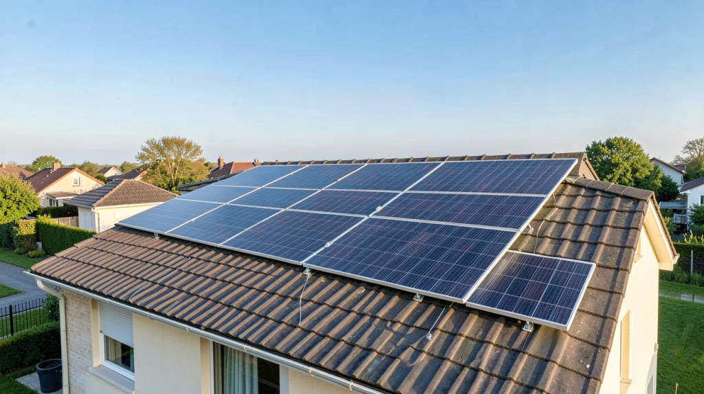 prix panneau photovoltaique 6kw installation sur toit de maison individuelle