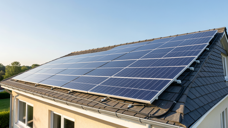 prix panneau photovoltaique 9 kw installation sur toit de maison individuelle