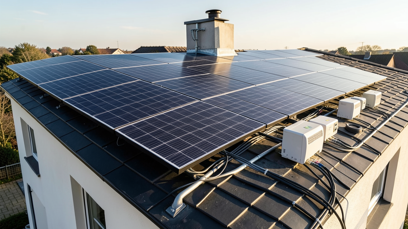 prix panneau photovoltaique 9 kw projet réel 2024 installation sur toit de maison individuelle