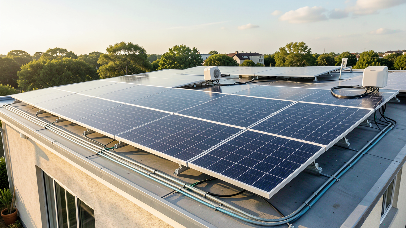 prix d un panneau photovoltaique au m2 installation complète sur toit de maison moderne en 2026