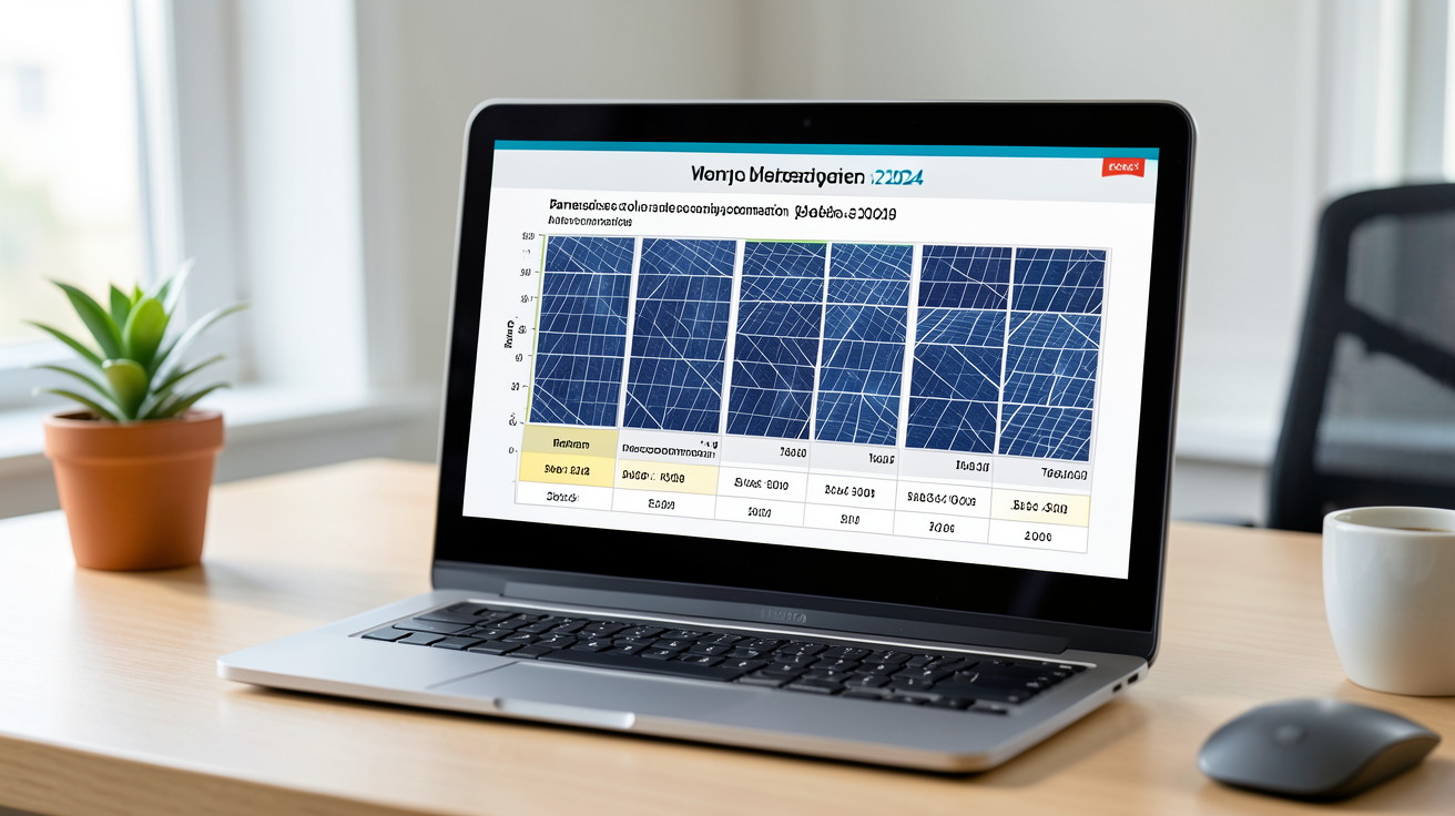 prix panneau photovoltaïque autoconsommation grille tarifaire 2024 affichée sur écran d'ordinateur