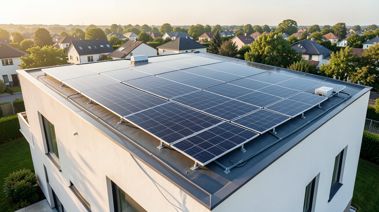 prix panneau photovoltaïque maison installation complète sur toit moderne en 2025