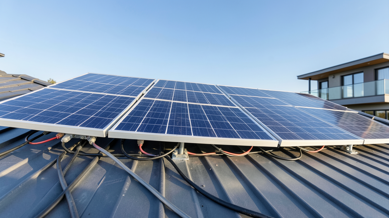 prix d un panneau photovoltaïque : installation solaire avec trois panneaux de 3 kWc, 6 kWc et 9 kWc posés sur un toit