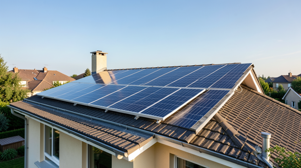 prix panneau solaire 3kw installé sur le toit d'une maison individuelle