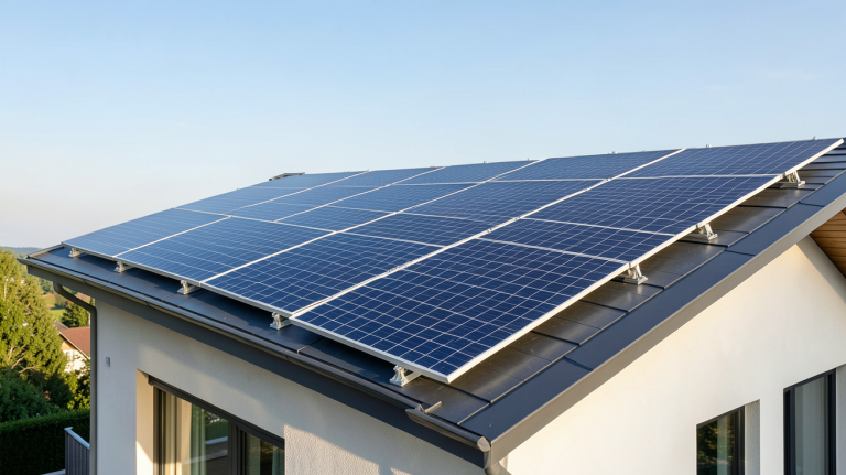 prix panneau solaire 6 kw installation sur toit de maison moderne