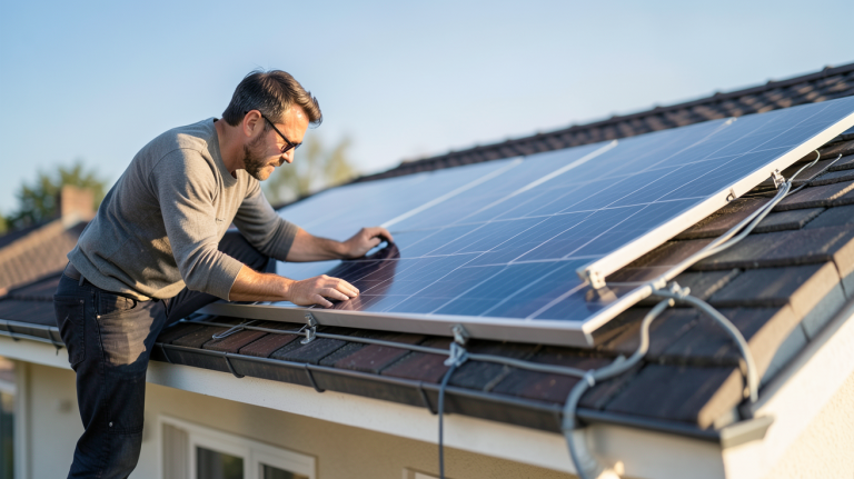 prix panneau solaire autoconsommation installation sur toit de maison individuelle