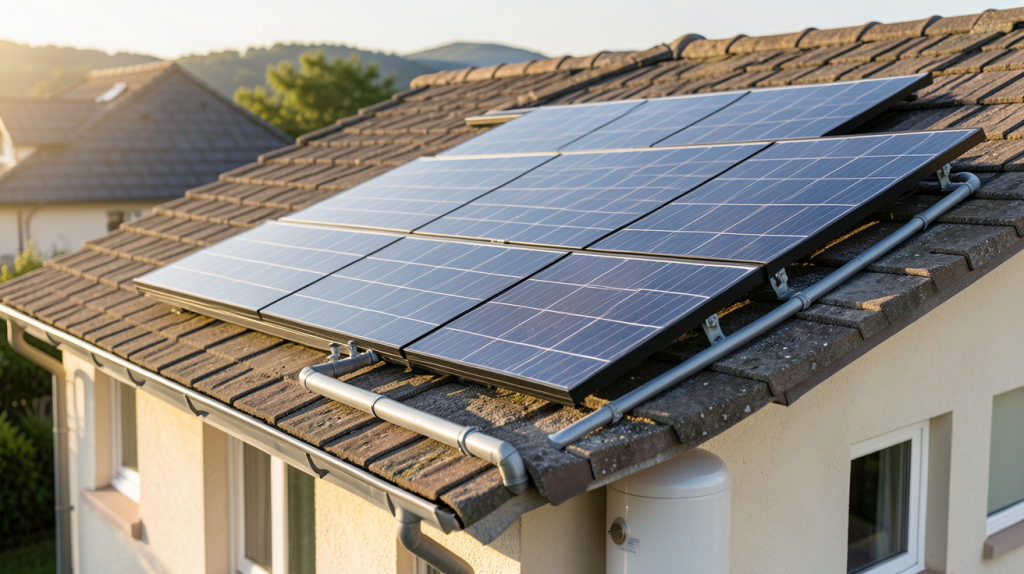 prix panneau solaire chauffe eau installé sur le toit d'une maison individuelle