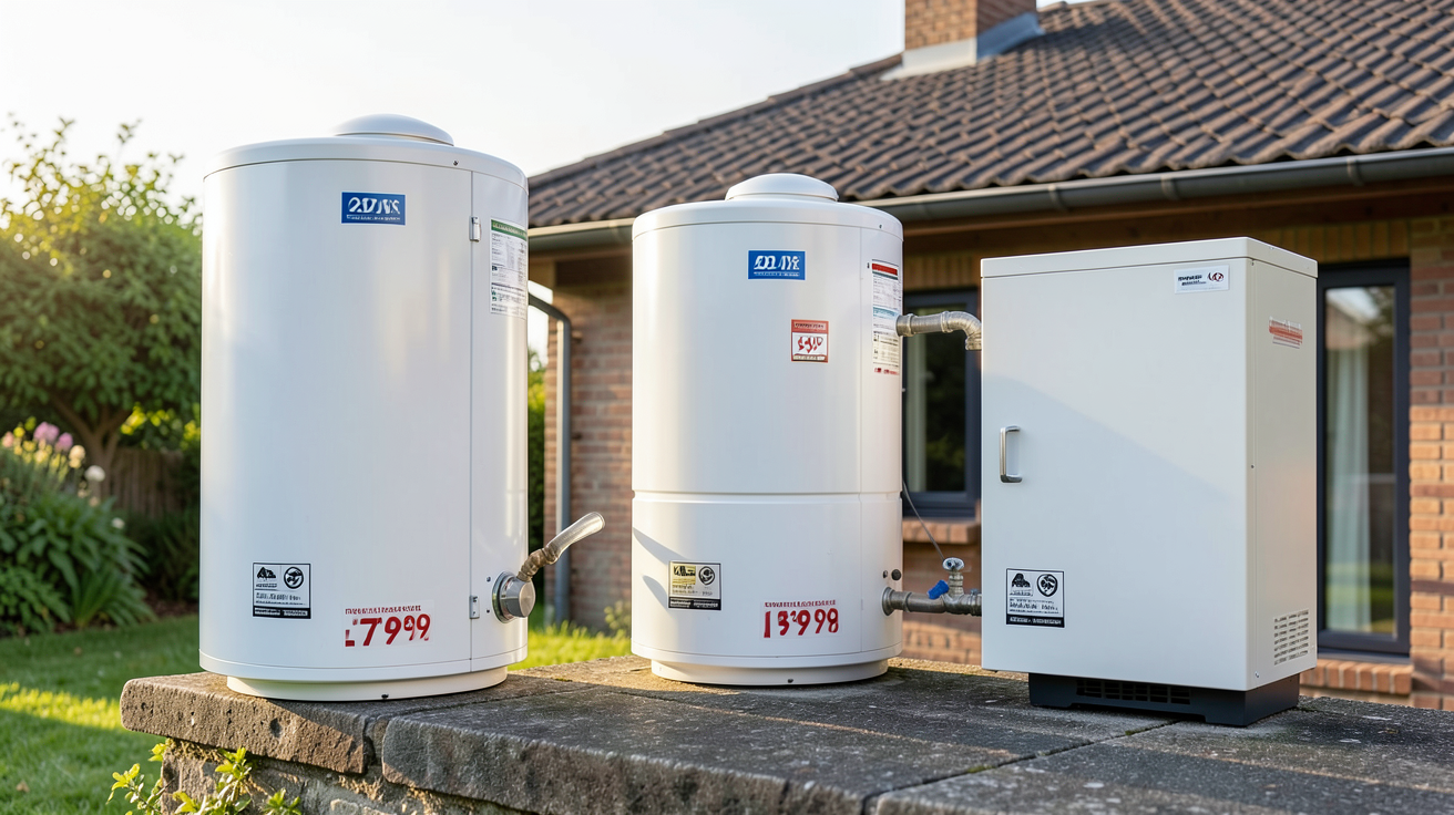 prix panneau solaire chauffe eau : différents types de chauffe-eau solaire exposés avec leurs fourchettes de prix en 2026