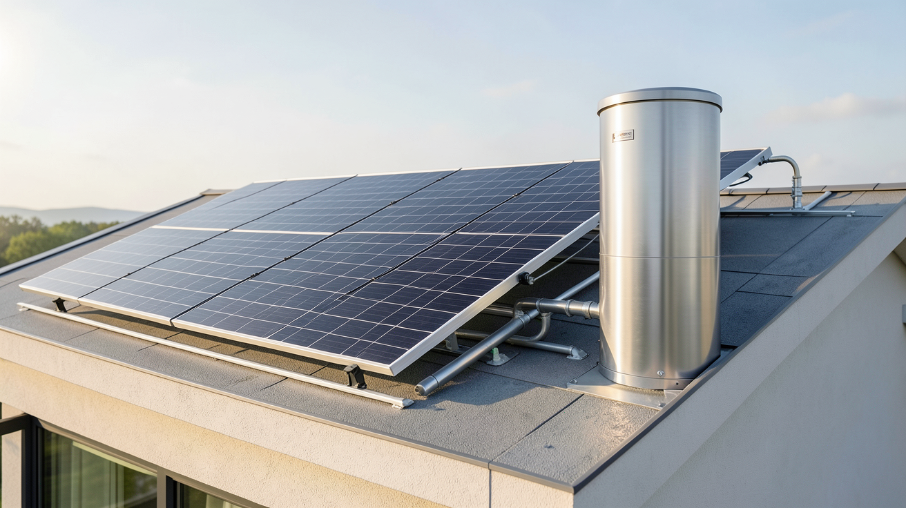 prix panneau solaire eau chaude chauffe-eau solaire individuel installé sur un toit de maison moderne