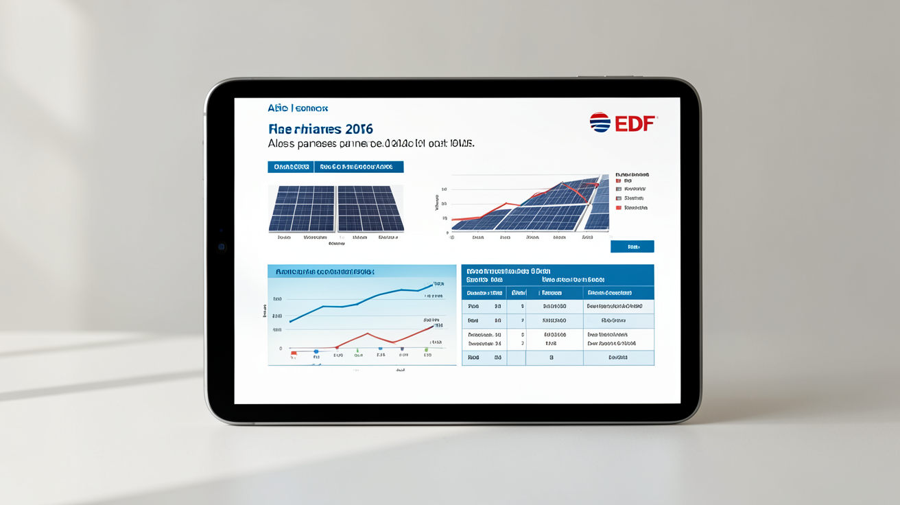 prix panneau solaire EDF aides financières 2026 affichées sur un écran ou un document officiel