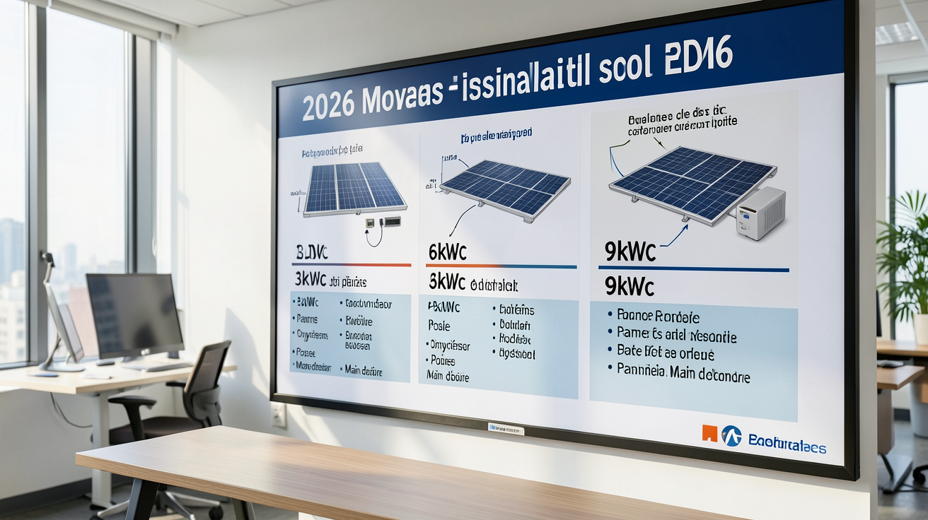 prix panneau solaire EDF installation 2026 comparatif 3kWc 6kWc 9kWc avec détails par composant