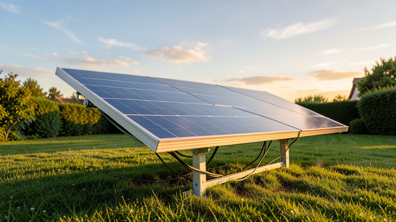 prix panneau solaire jardin avec un panneau de 400W installé dans un jardin ensoleillé