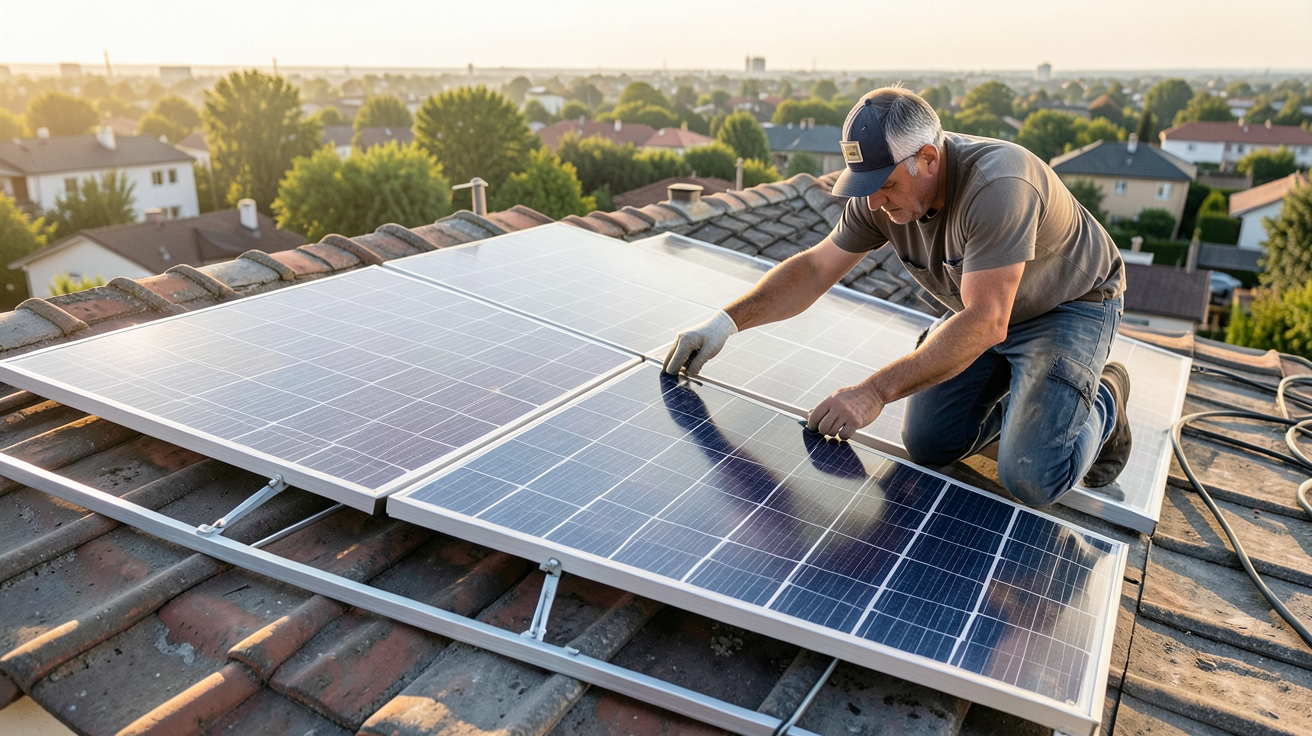 prix panneau solaire m² comparatif 2026 thermique hybride installation professionnelle sur toit