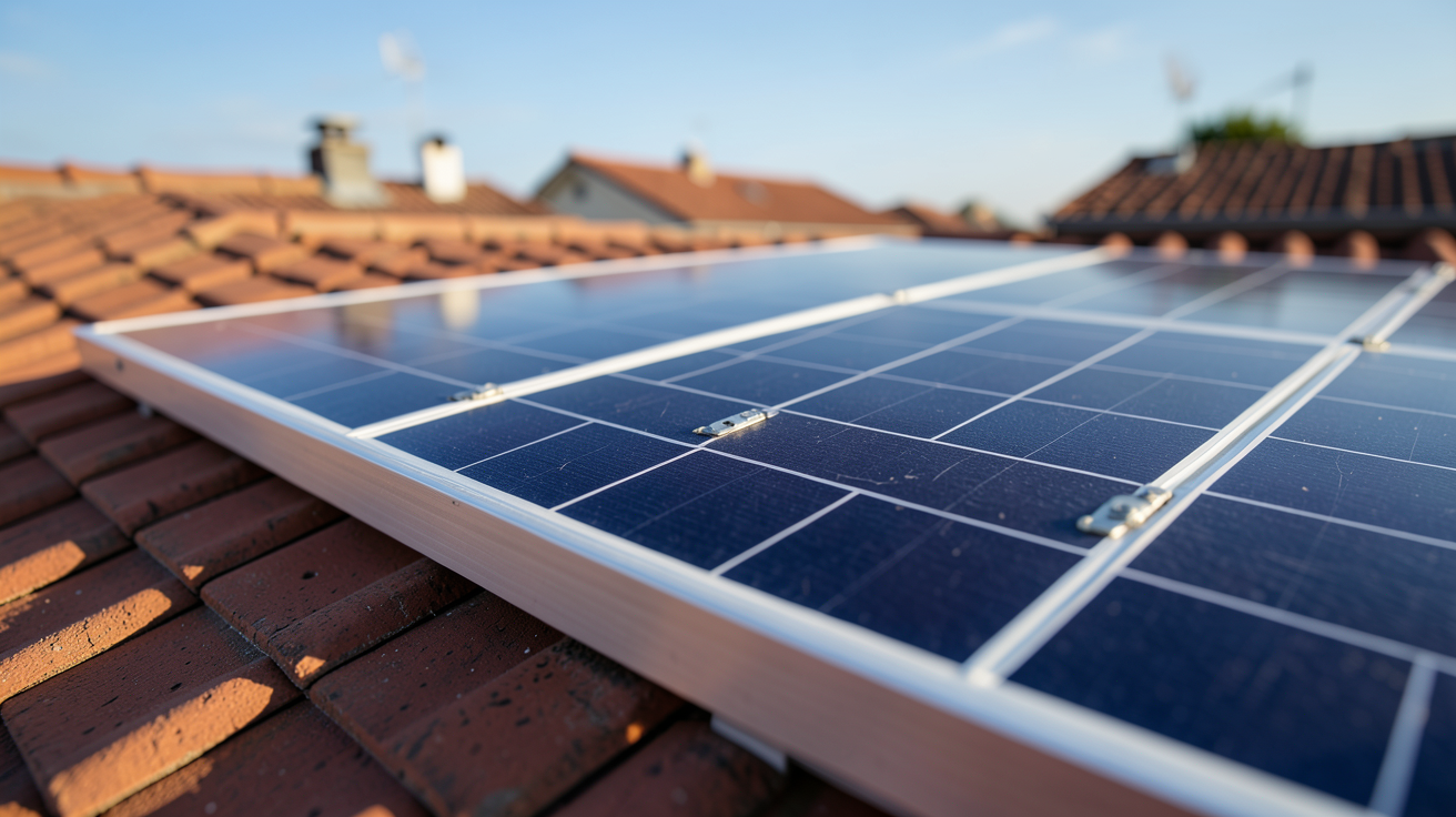 prix panneau solaire m² : détails par puissance et surface d'un panneau photovoltaïque posé sur un toit