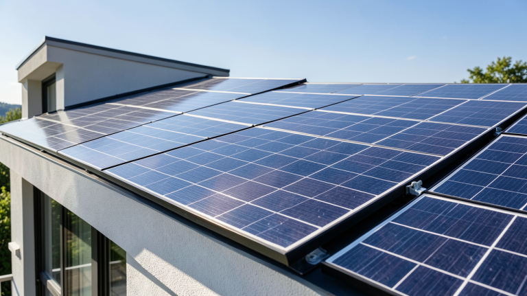 prix panneau solaire m² illustré par une installation photovoltaïque sur un toit de maison