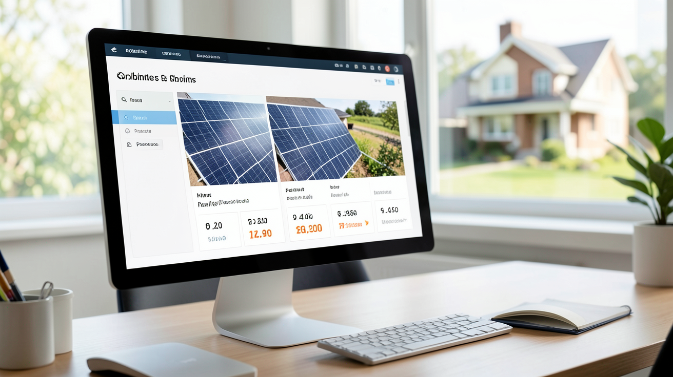 prix panneau solaire maison individuelle : simulation personnalisée sur écran d'ordinateur