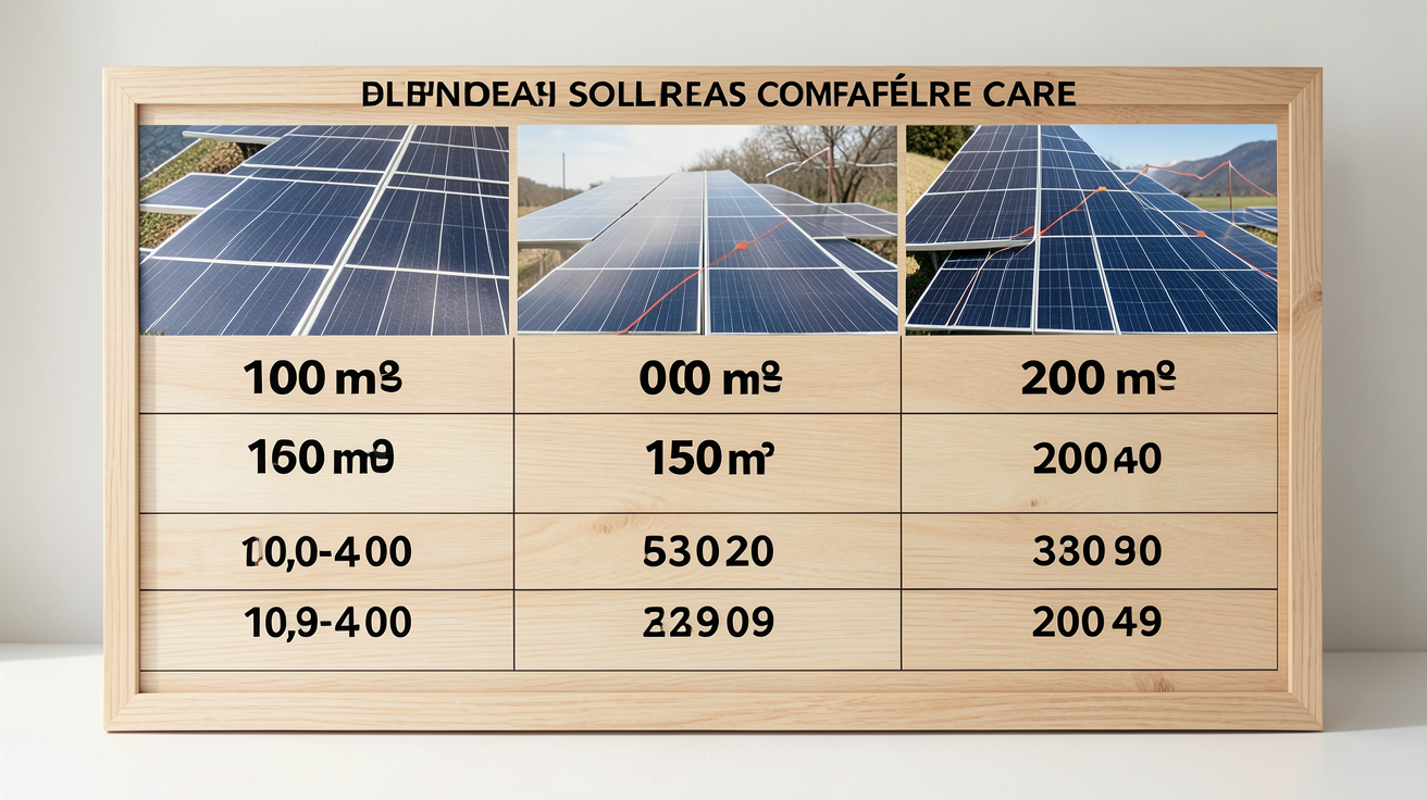 prix panneau solaire au mètre carré présenté dans une étude de cas pour des maisons de 100 m², 150 m² et 200 m²