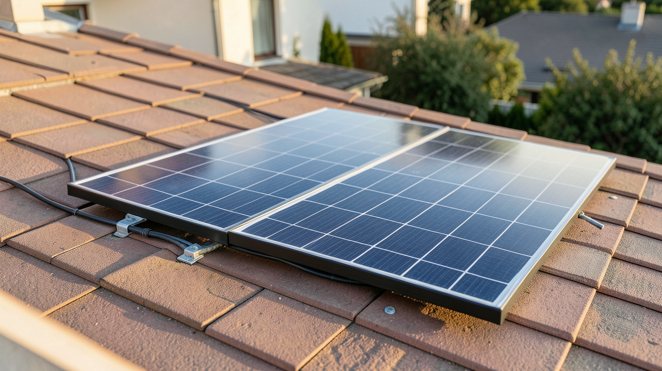prix d'un panneau solaire photovoltaïque en 2025 illustré par un panneau posé sur un toit résidentiel