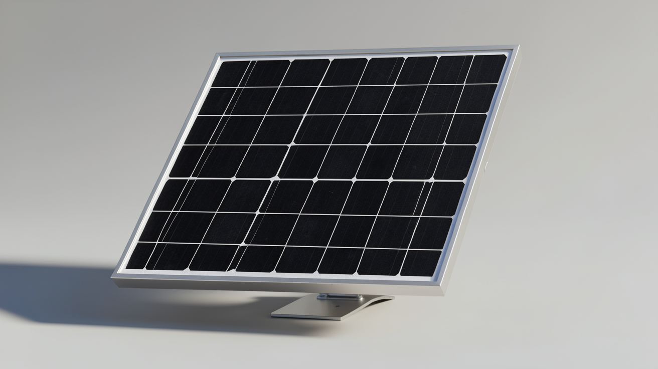 prix d'un panneau solaire photovoltaïque monocristallin noir posé sur un support métallique