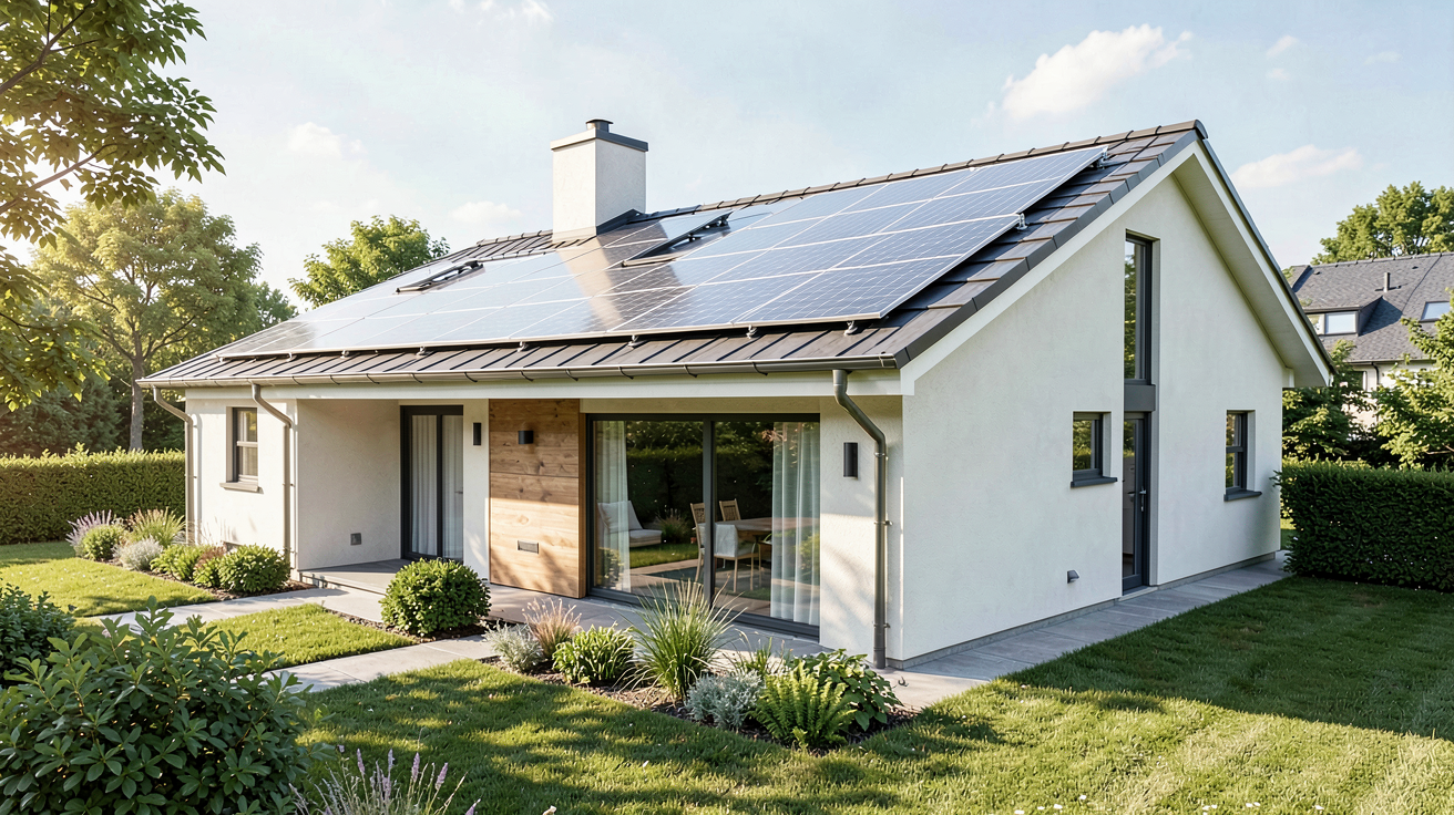 prix panneau solaire pour maison 150m2 illustré par une installation sur une maison moderne