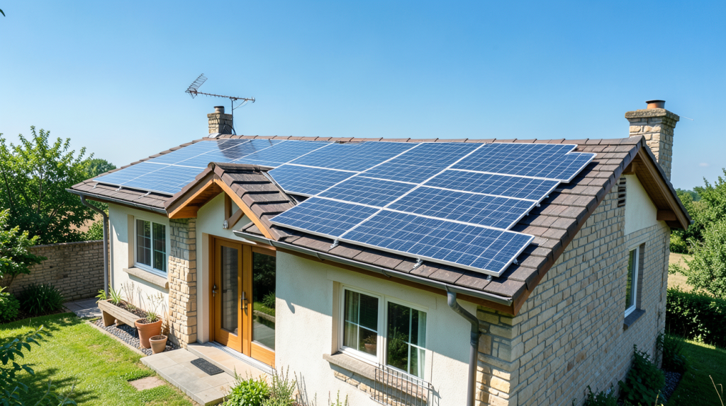prix panneau solaire pour maison 80m2 installation photovoltaïque sur le toit d'une habitation