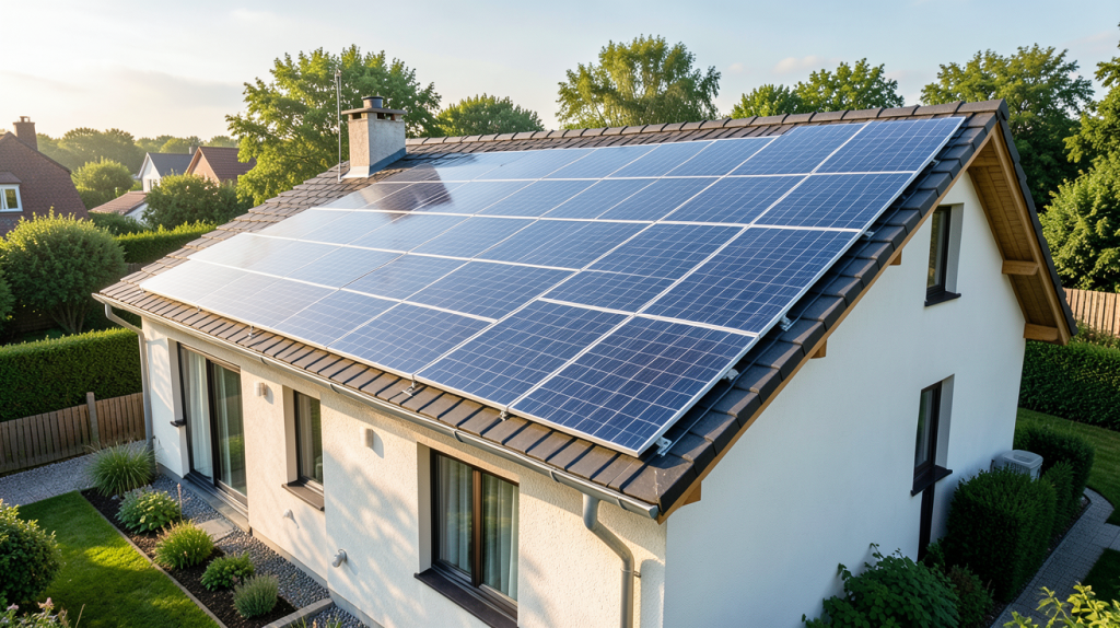prix panneau solaire pour maison installation sur toit résidentiel moderne