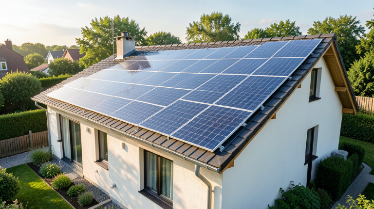 prix panneau solaire pour maison installation sur toit résidentiel moderne