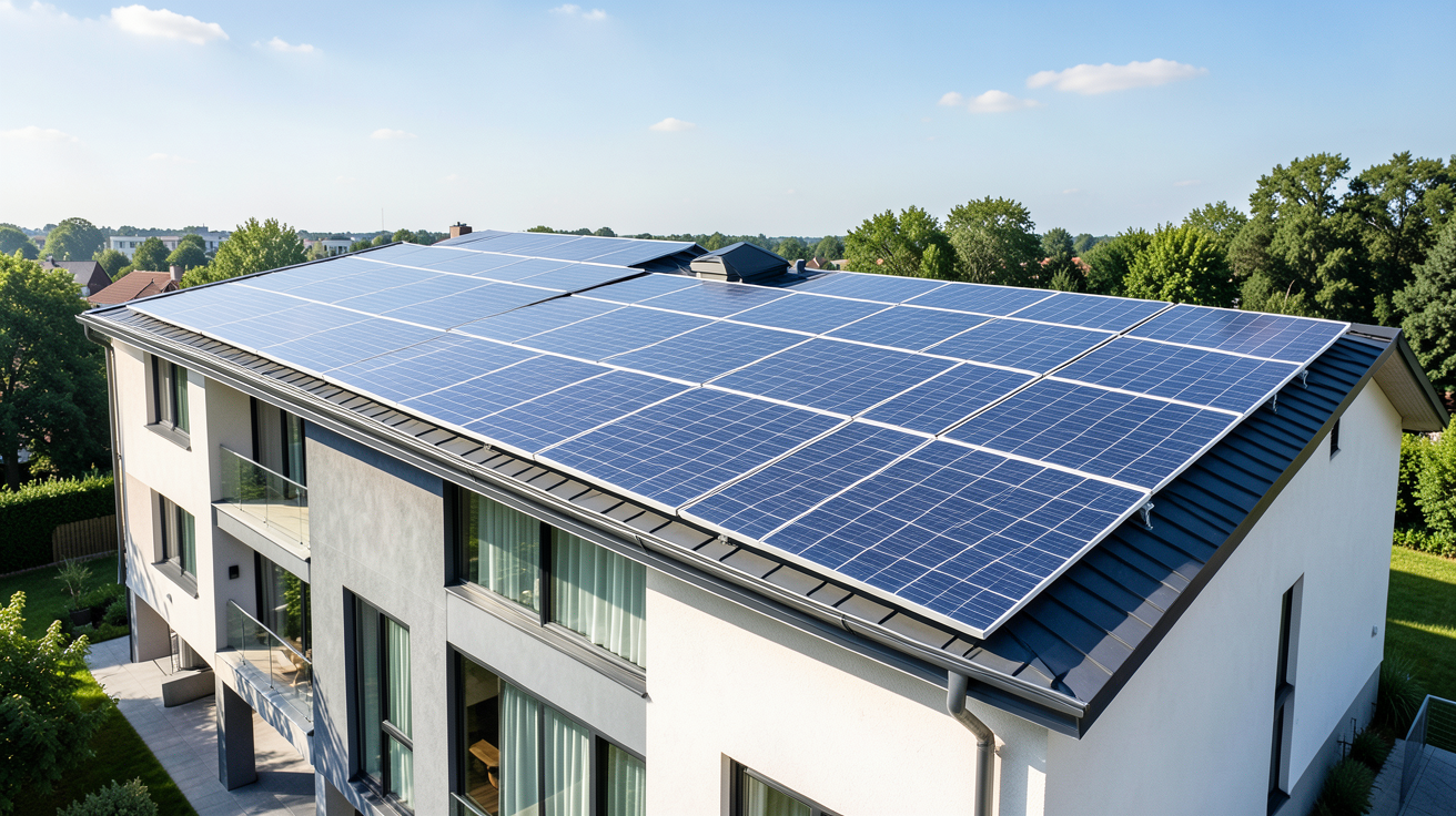 prix panneau solaire pour maison illustré par une installation photovoltaïque sur un toit moderne
