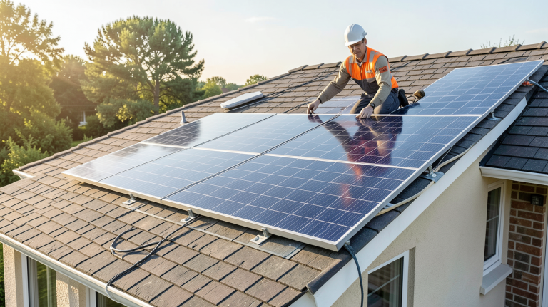 prix panneau solaire thermique installé sur le toit d'une maison individuelle