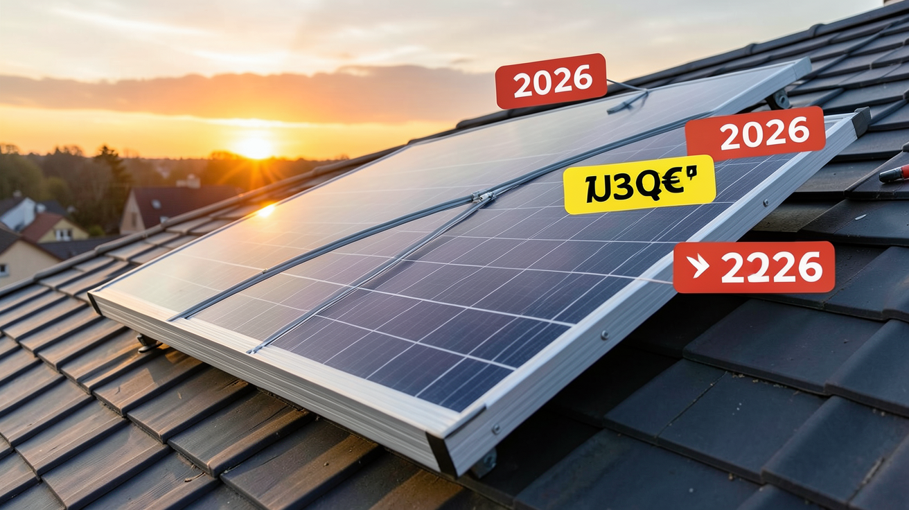 prix panneau thermique fourchettes 2026 affichées sur un panneau solaire thermique installé sur un toit