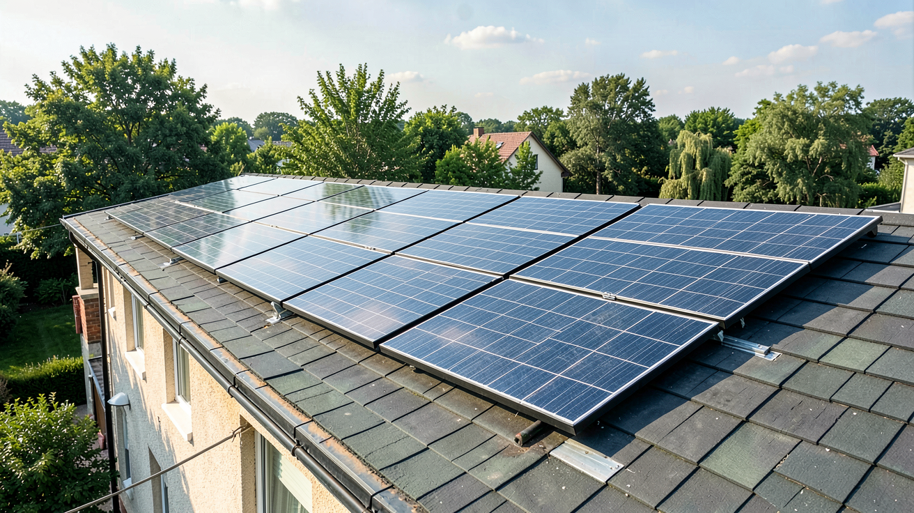 prix panneau thermique solaire affichant le prix moyen des panneaux solaires thermiques en 2026 sur un toit résidentiel