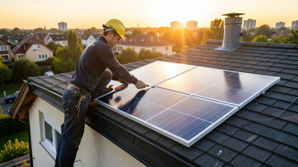 prix panneau voltaique installation sur toit de maison individuelle par un professionnel
