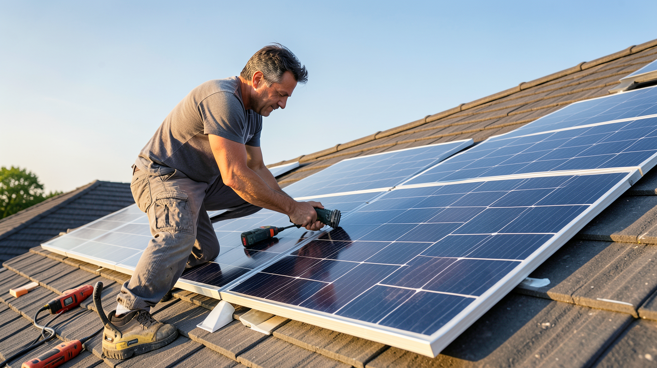 prix panneaux solaire m2 économies installation panneaux solaires sur toit résidentiel par un professionnel