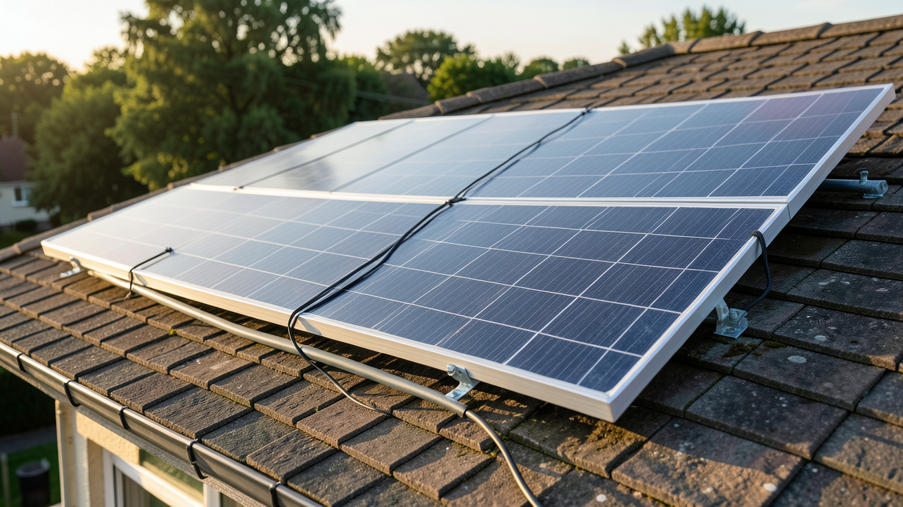 prix des panneaux solaires en 2024 : panneau photovoltaïque installé sur un toit de maison