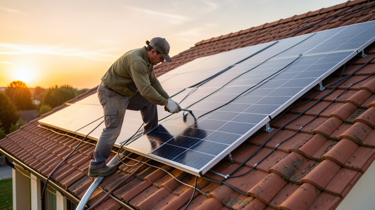 prix des panneaux solaires au m2 installation sur toit résidentiel avec installateur professionnel