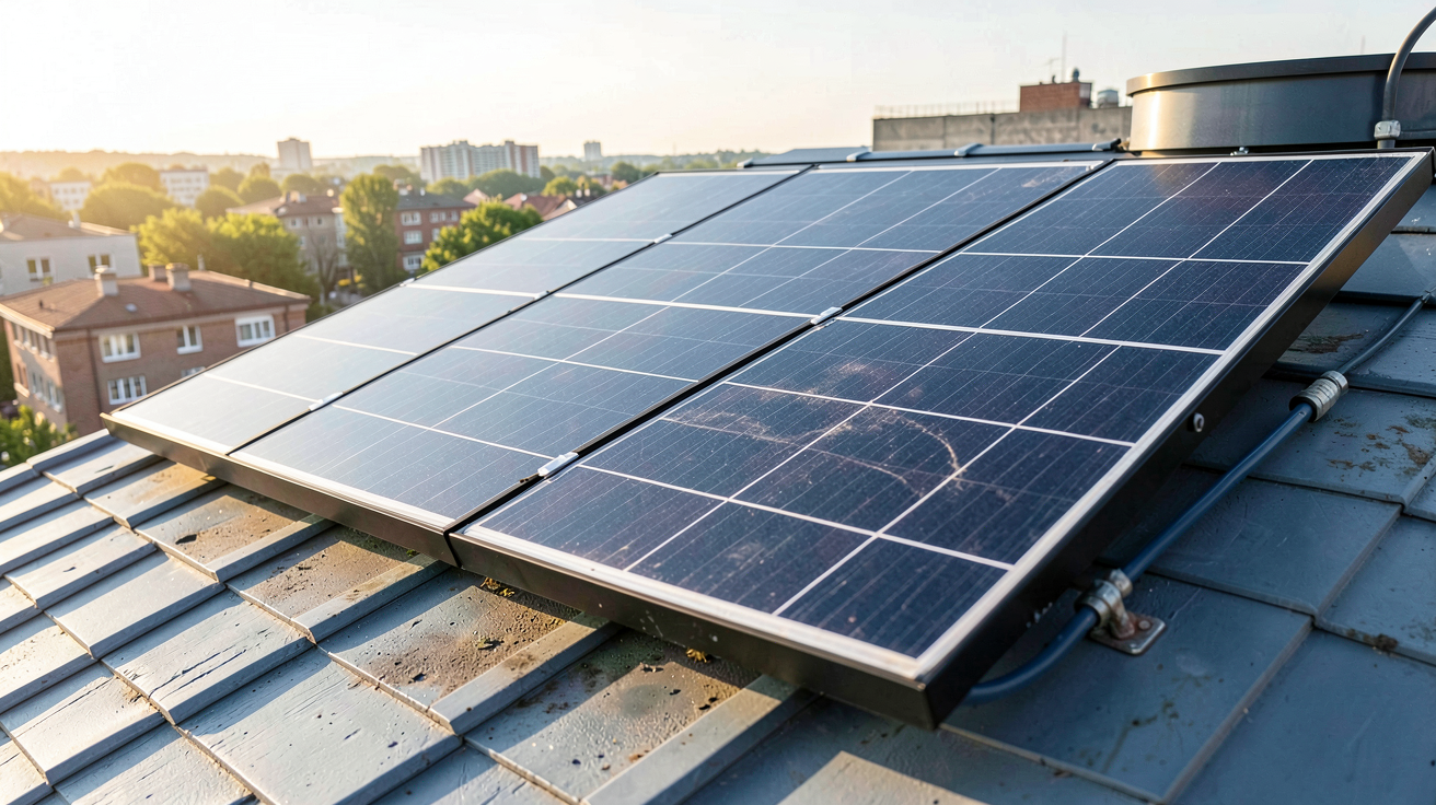prix panneaux thermiques moyenne 2025 panneau solaire thermique installé sur un toit