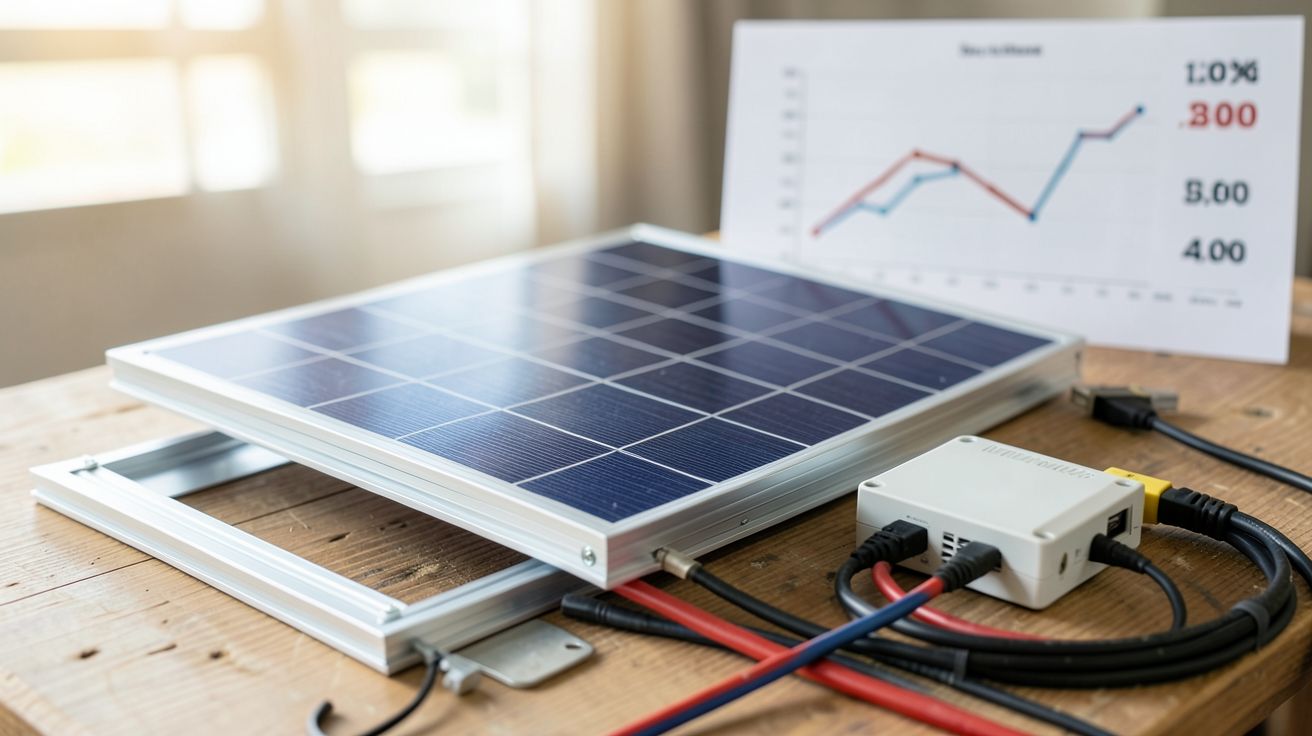 prix panneaux voltaiques composition détaillée des coûts d'un panneau photovoltaïque avec éléments visuels et graphique