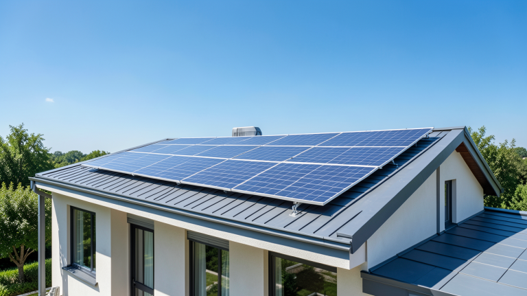 prix photovoltaique illustré par des panneaux solaires installés sur un toit moderne