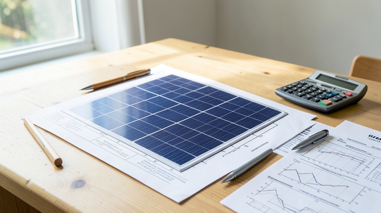 prix pose panneau solaire calcul facture 2026 sur un devis détaillé avec stylo et calculatrice